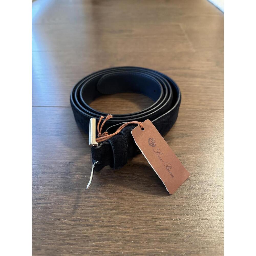 Loro Piana Men's Blue Alsavel Suede Belt Size 120